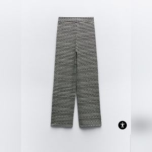 Zara TEXTURED JACQUARD PANTS